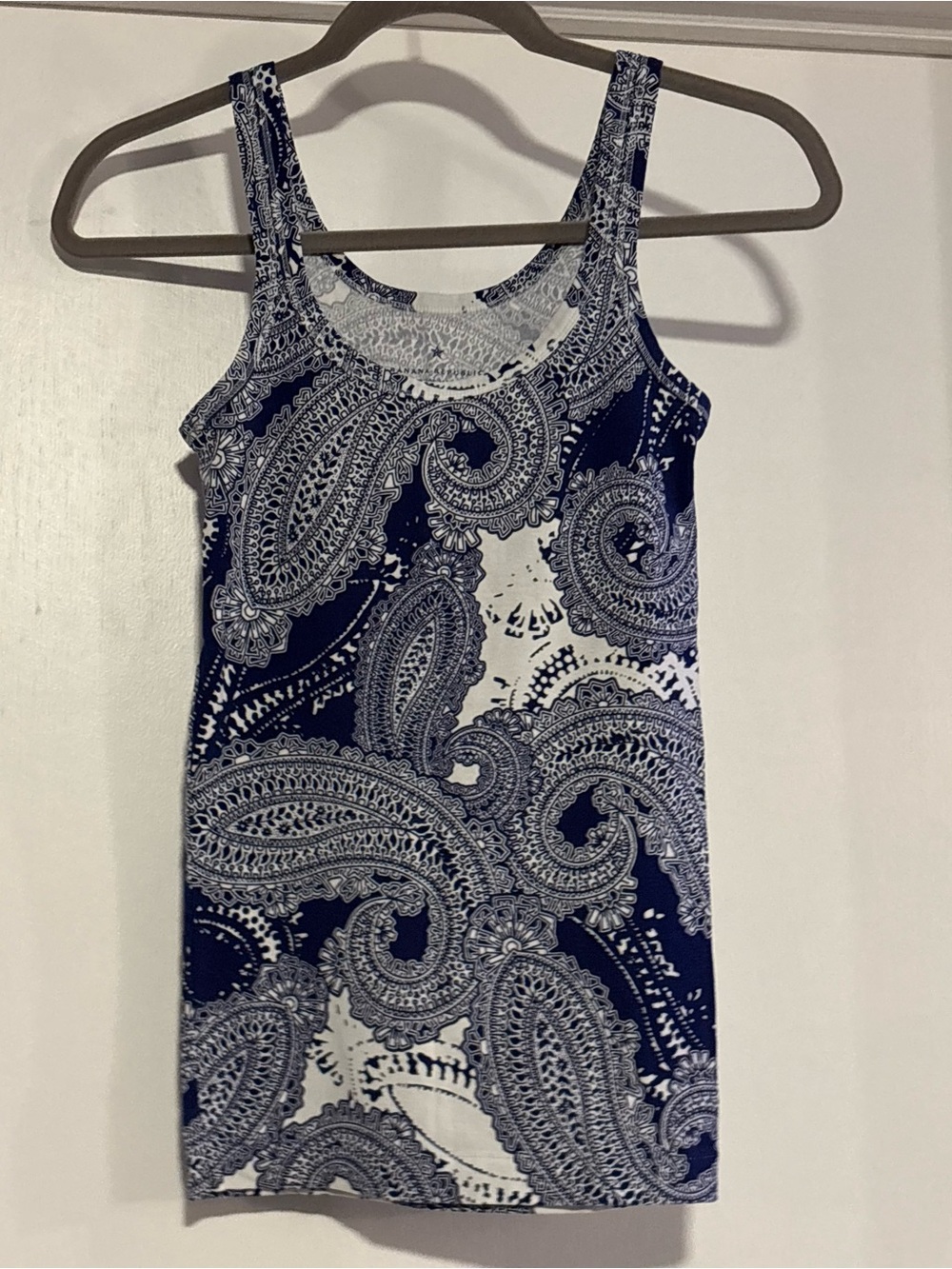 Banana Republic Navy and White Paisley Tank Top